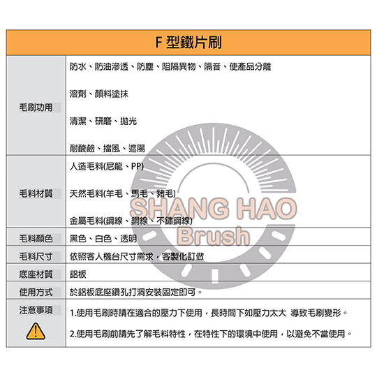 F型鐵片刷-產品介紹表-可依客人需求訂做