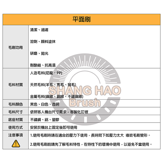 平面刷-介紹表-提供客製化訂做